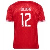 Herren Fußballbekleidung Dänemark Kasper Dolberg #12 Heimtrikot EM 2024 Kurzarm